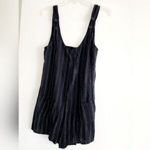 OBEY | Black Striped Sleeveless Romper | Small